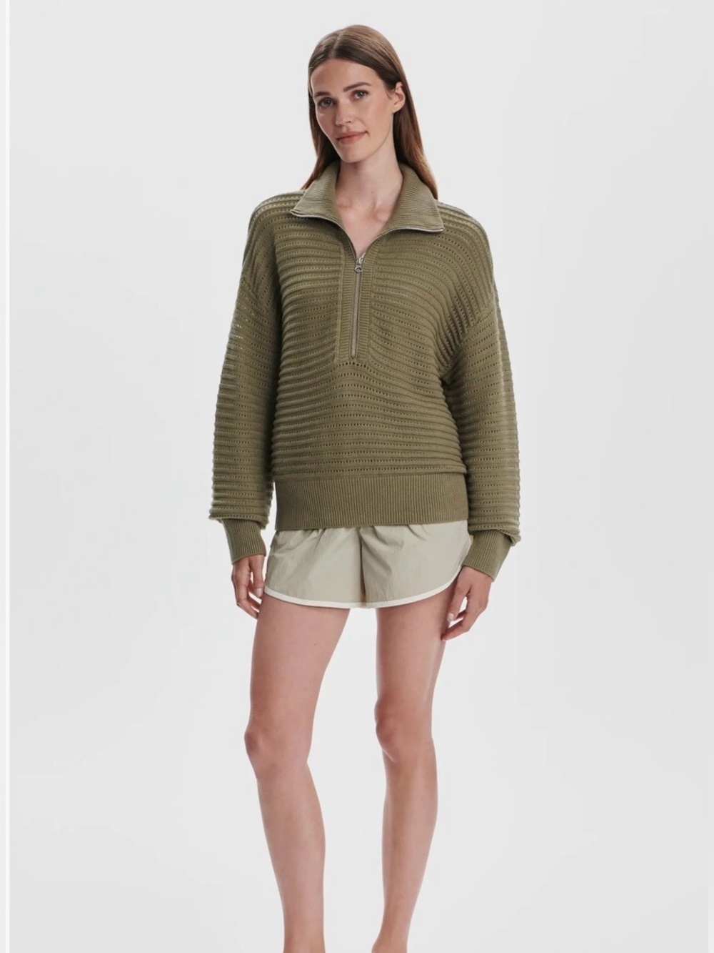 Varley Tara Pointelle Half-Zip Sweater - Picture 2 of 7